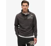 Superdry Maglia manica lunga Uomo Vintage Athletic 100% Cotone Nero effetto Washed