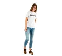 Superdry Maglietta da Donna Cl Tee Bianco Brillante L