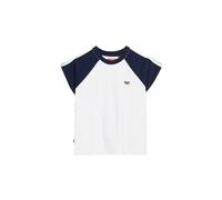 Superdry Maglietta da donna Essential Retro con logo, Bianco/Blu marino forte, 42