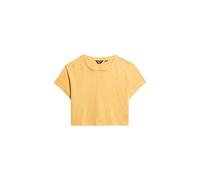 Superdry Maglietta da donna Slouchy Cropped C4 Basic, non stampata, Giallo Sauterne, 40