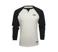 Superdry Maglietta da uomo a maniche lunghe vintage da baseball, Grindle grigio/blu navy eclissi, L
