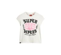 Superdry Maglietta écru / rosa chiaro / nero Donna Superdry S