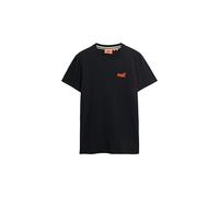 Superdry Maglietta Essential da Uomo in Cotone Biologico con Logo Nero/Arancione Brillante XXL
