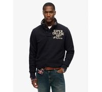 Superdry Maglioncino Jumper Vintage Athletic Henley 100% Cotone Navy Eclipse Uomo