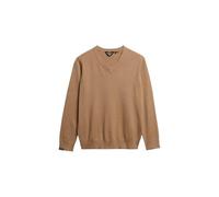 Superdry Maglione classico da donna con scollo a V, Tortora Chiaro Melange, 48