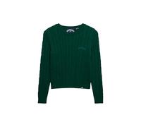 Superdry Maglione da donna Essentials con design a treccia sottile, Verde chiaro, 42