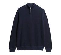Superdry Maglione Da Uomo Con Collo Alto A Zip - Texture In Cotone Henley, Pu...