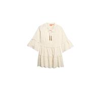 Superdry Mini abito da donna Ibiza a maniche lunghe, Ecru polveroso, 46