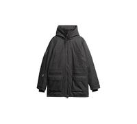 Superdry Parka da uomo imbottito City Tweed, Grigio spina di pesce, L