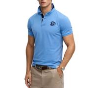 Superdry Pique Monogram Polo, Deep Blue Wave/Eclipse Navy, XL Uomo