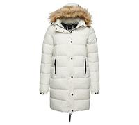 Superdry Piumino a mezza lunghezza con cappuccio, Bianco invernale, S