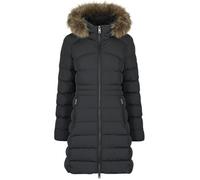 Superdry Piumino FUJI HOODED MID FAUSSE FOURRURE in Nero IT 40
