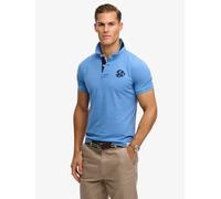 Superdry Polo Superdry Pique Monogram medium blu