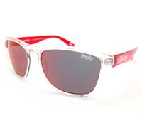 Superdry Rockstar Occhiali da Sole Trasparente Rosso Con Lenti a Specchio 186