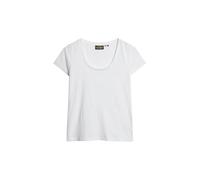 Superdry Scoop Neck Tee C4-Basic Non-Printed T.Shirt (W), Bianco, 44 Donna