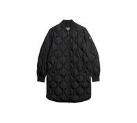 Superdry Studios Long Liner Jacket A4-Padded, Nero, 46 Donna