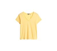 Superdry Studios Slub EMB Vee Tee C4-Basic Non-Printed T.Shirt (W), Giallo, 42 Donna