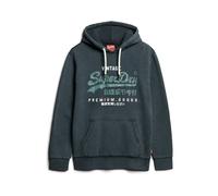 Superdry, ,Sweatshirts & Hoodies ,Uomo ,Nero ,M Felpa con Cappuccio Vintage Logo in Cotone Nero