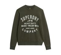 Superdry, ,Sweatshirts & Hoodies ,Uomo ,Verde ,XL Verde Oliva Maglioncino Girocollo 100% Cotone