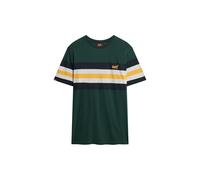 Superdry, T.Shirt Essential Stripe Tee, M1012209A, Enamel Green Chest Stripe, XXL, Uomo