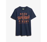 Superdry T-shirt Uomo Machined Goods Workwear Tee in Cotone Blu Navy