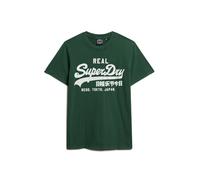 Superdry T-shirt Uomo Vintage Logo JP in Cotone Verde