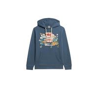 Superdry Tokyo Felpa con cappuccio da uomo con logo grafico vintage, Balu inchiostro, XXL