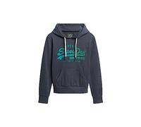 Felpa con cappuccio Superdry Logo Tonal grigio azzurrino verde blu donna - 10