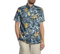 Superdry Uomo Camicia a maniche corte con stampa hawaiana, Blu