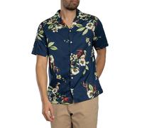 Superdry Uomo Camicia a maniche corte con stampa hawaiana, Blu