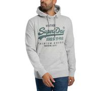 Superdry Uomo Felpa con cappuccio classica Vintage Duo, Grigio