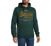 Superdry Uomo Felpa con cappuccio classica Vintage Duo, verde