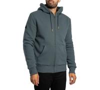 Superdry Uomo Felpa con cappuccio e zip foderata in Borg, Grigio
