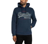 Superdry Uomo Felpa con cappuccio Heritage Relaxed, Blu