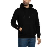 Superdry Uomo Felpa con cappuccio pullover con logo essenziale, Nero