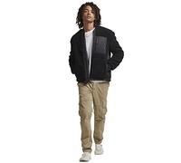 Superdry Uomo Giacca con Zip in Sherpa Vintage, Nero, M