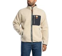 Superdry Uomo Giacca in pile vintage retrò con cerniera completa, Beige
