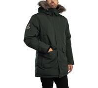 Superdry Uomo Giacca Parka in pelliccia sintetica Everest, verde