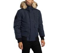 Superdry Uomo Giubbotto bomber imbottito con cappuccio Everest, Blu