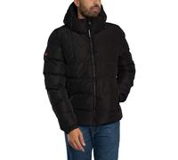 Superdry Uomo Piumino sportivo con cappuccio, Nero