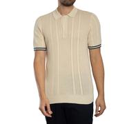 Superdry Uomo Polo con trama a maglia, Beige