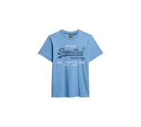 Superdry Uomo T-Shirt Classica Rilassata con Logo Vintage, Fresh Blue Grit, XL
