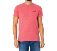 Superdry Uomo T-shirt EMB con logo essenziale, Rosa