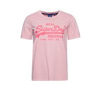 Superdry VL AC Tee T-Shirt, Soft Pink, Medium Donna