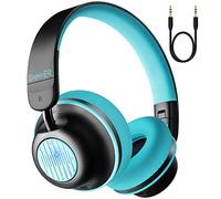 SuperEQ Cuffie Cancellazione Attiva del Rumore, S2 Cuffie Wireless Bluetooth On Ear con microfono di CVC 8.0, Hi-Fi e Bassi Potenti, Batteria Fino a 25 oree, per Cellullari/PC/TV (Verde Nero)
