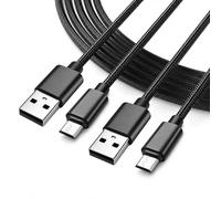 Superer Confezione da 2 cavi di ricarica micro USB da 3 m, adatti per controller PS4, Xbox One X S, Kindle Paperwhite, Amazon Fire Tablet, Roku Streaming, telefoni Android e sincronizzazione dati in