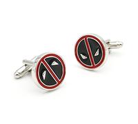 Supereroe Film Design Deadpool Gemelli Per Gli Uomini Qualità Materiale In Ottone Colore Rosso Gemelli All'ingrosso e al dettaglio
