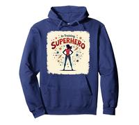 Supereroe in Formazione Empowering Donne retrò Stile Comico Felpa con Cappuccio, Unisex per Adulti, Navy, XXL
