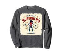 Supereroe in Formazione Empowering Donne retrò Stile Comico Felpa, Unisex per Adulti, Grigio Scuro, XXL