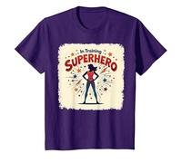 Supereroe in Formazione Empowering Donne retrò Stile Comico Maglietta, Bambini, Viola, 10 Anni